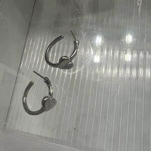 Heart hoops silver